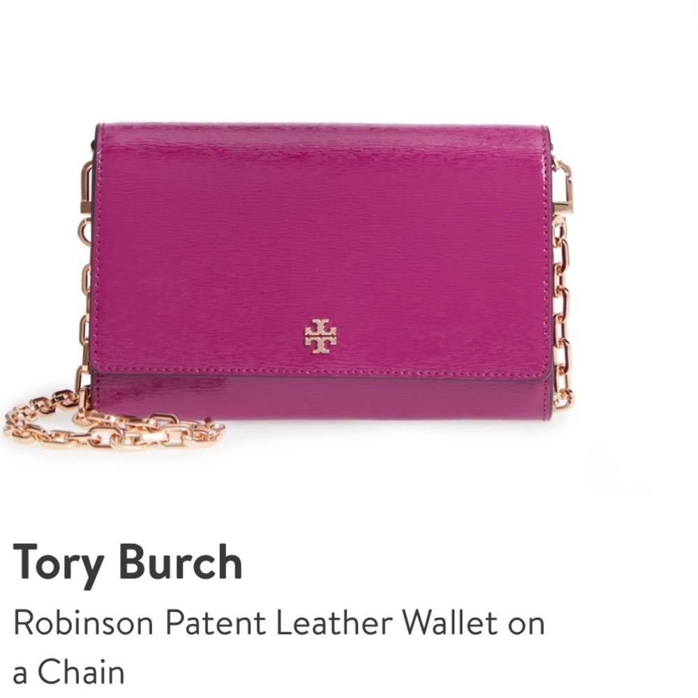 Tory Burch Patent Leather Wallet on a Chain